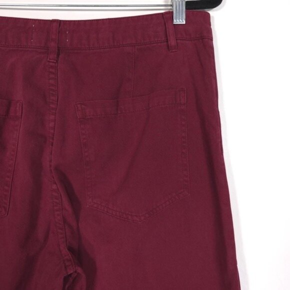 Pistola‎ X Revolve Tammy High Rise Trouser Merlot Burgundy Exposed Button Fly 30 - Picture 13 of 16